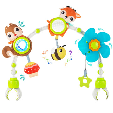 Lynncare Adjustable Arch Bassinet Toys For Infant & Toddlers, Stroller Arch, Baby Crib Toys With Fascinating Toys For Stimulatin
