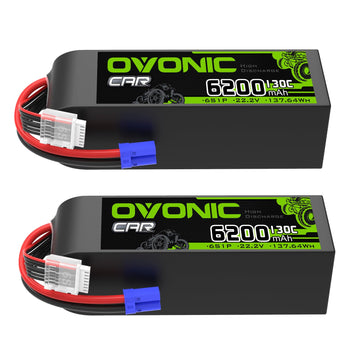 OVONIC 6S LiPo Battery 6200mAh 22.2V 130C RC Battery with EC5 Connector