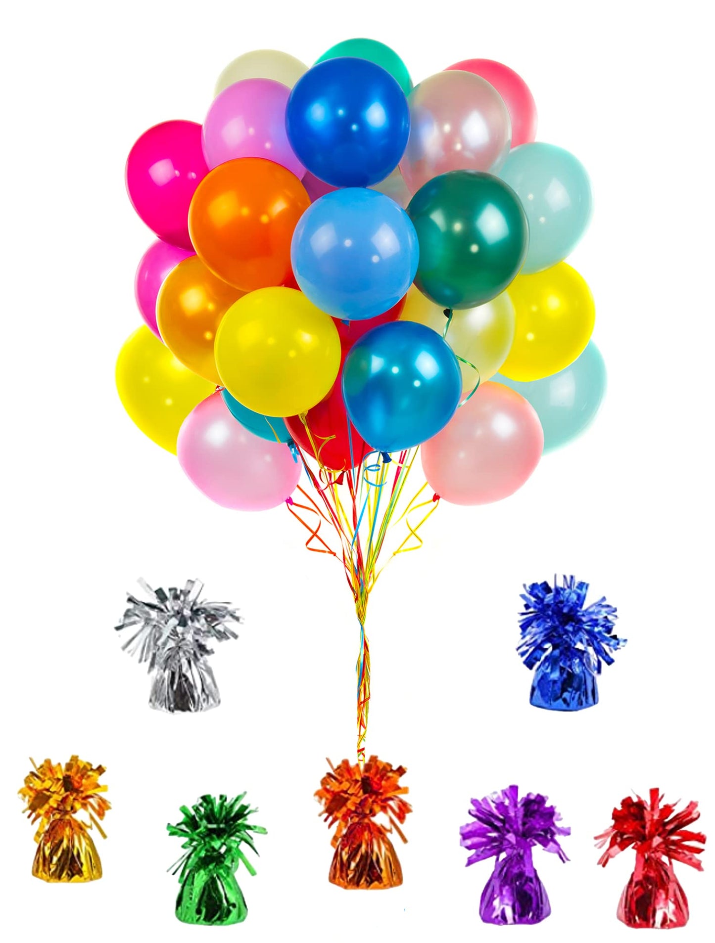 The Dreidel Company Metallic Balloon Weights, Birthday Party Favors, Novelty And Gag Gifts, 5.5' Inches, 12-Pack (Purple)