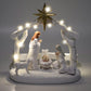 Hotme Nativity Scene With Lights, Sculpted Hand Painted Nativity Figurine, Holy Family Manger Scene Nativity Sets For Christmas