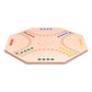 AmishToyBox.com Travel Marble Chase Wooden Board Game Set - Double-Sided 23" Board, Includes Carry Bag, Marbles, Cards - Beige