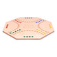 Amishtoybox.Com Travel Marble Chase (Cards N' Marbles) Wooden Board Game Set - Double-Sided 23'' Wide Board - Includes Carry Bag
