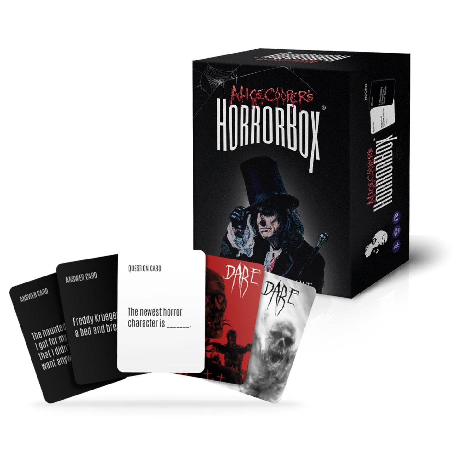 FITZ Alice Cooper's HorrorBox - The Ultimate Horror Movie Party Game! Hilariously Spooky Card Game for Family Game Night  Ages 14+  4-10 Players  30-60 Min Playtime  Made Games