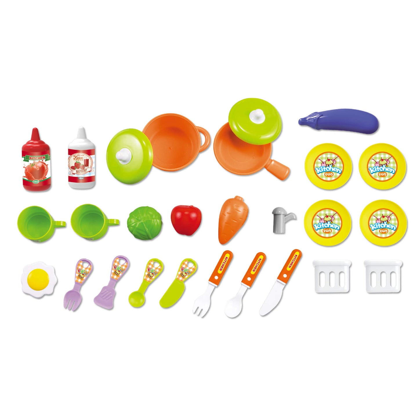 Toy Chef 2-in-1 Travel Suitcase Kitchen Set for Children | Includes Toy Pots, Pans, Dishes, Utensils & Foods ABS Plastic Pretend