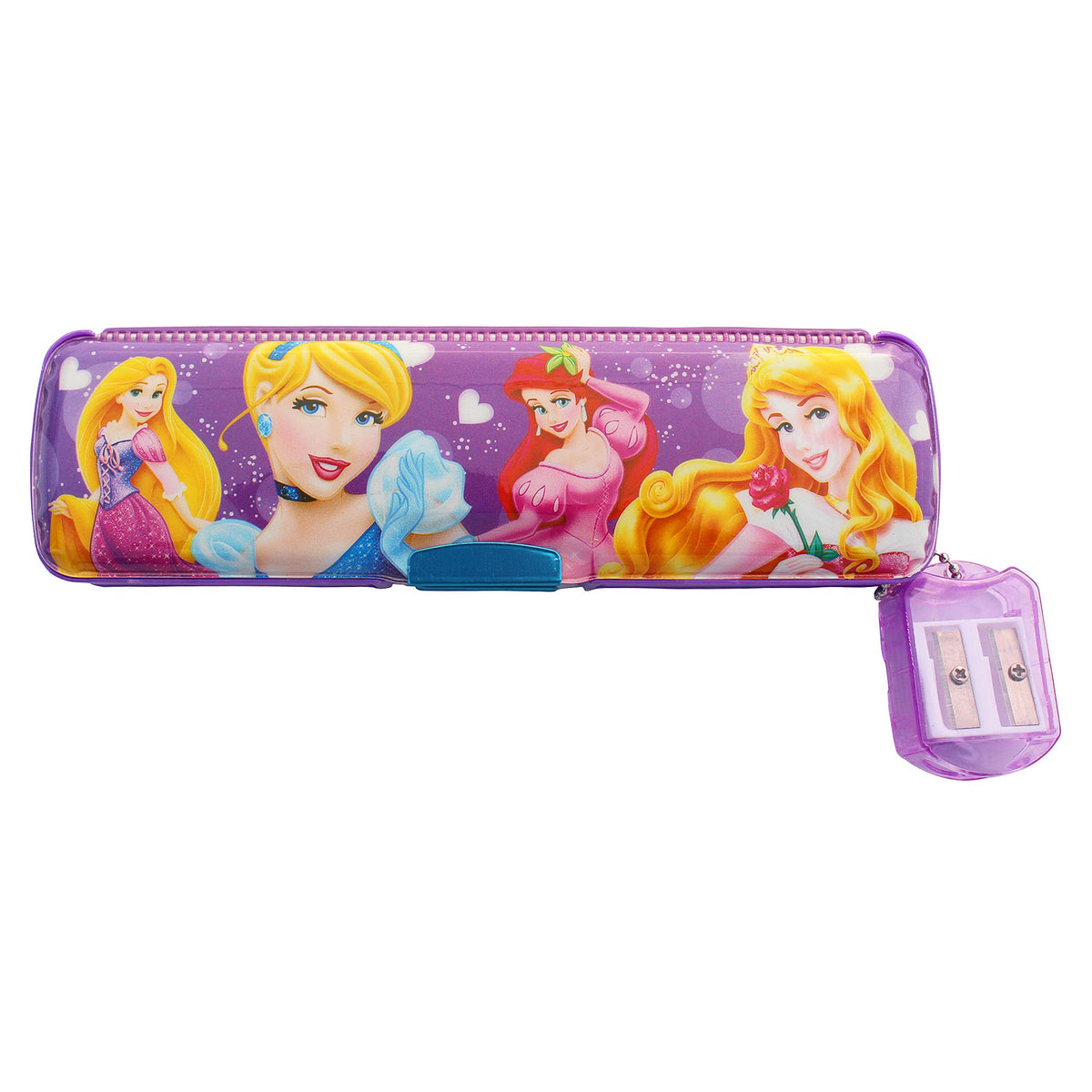 7horse Princess Dual Side Opening Cartoon Character Pencil Box for Kids (Purple)