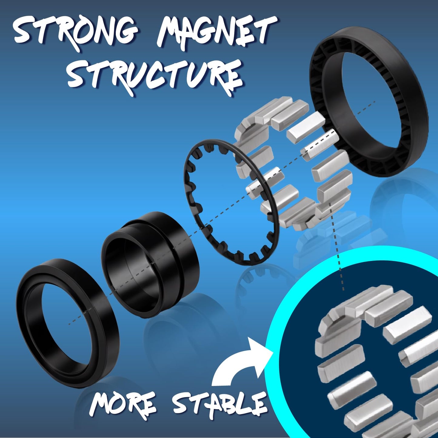 Cevioce 6 Pcs Magnetic Ring Fidget Toys Set,Easter Basket Stuffers Finger Spinner Pack For Teens Adults And Kids,Coolest Magnet