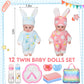 10 Pcs Realistic Twin Baby Dolls Christmas Toy Set Include 2 Pcs 12 Inch Baby Dolls, Feeding Set, Pacifiers, Doll Diapers, Bags, Milk Bottles Removable Outfit For Toddler Kids 6+ Gift(White)