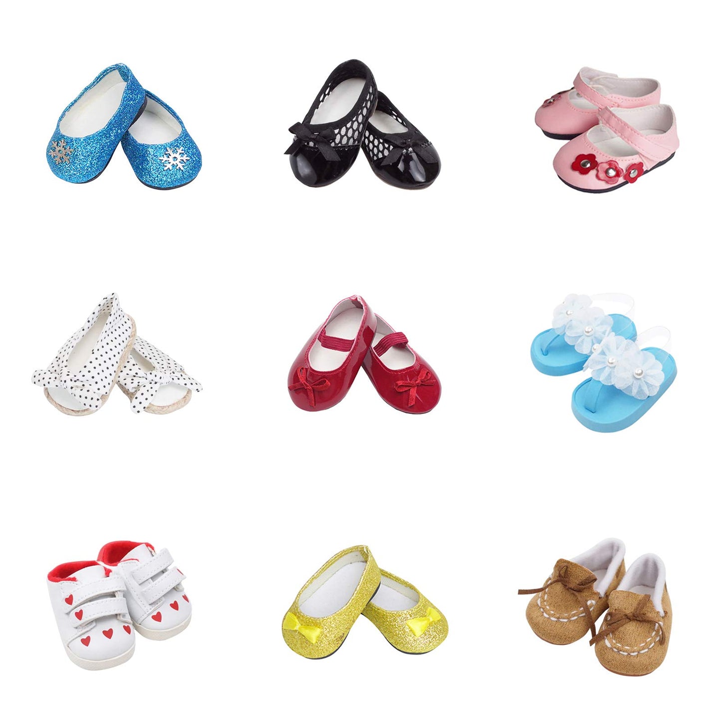 Etistta 6 Pairs Of Doll Shoes 2 Pairs Of Socks Fits For 18 Inch Doll Shoes American Dolls Accessories