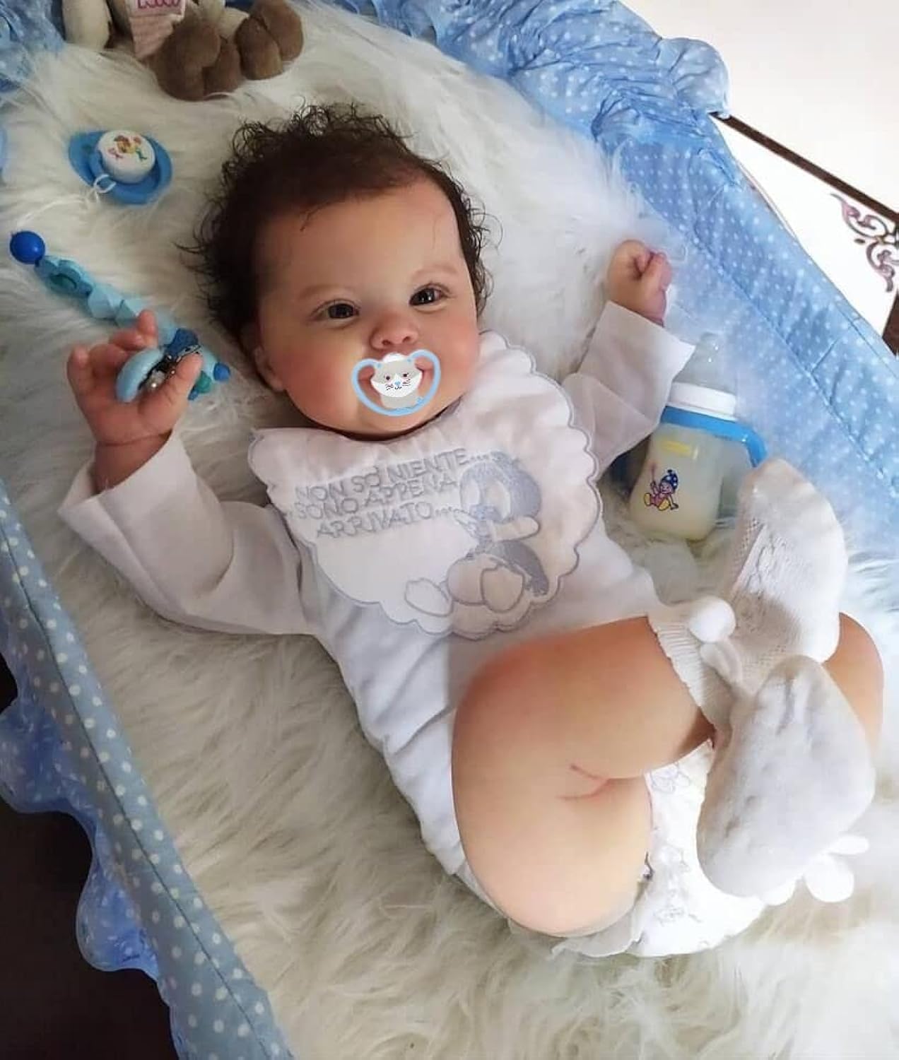 Kokomandy 24'' Toddler Reborn Doll Girl, Silicone Newborn With Rooted Hair, Soft Body Weighted, Lifelike Realistic Kid Toy