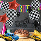 TONIFUL 18pcs Checkered Balloons 18 Inch Black and White Checkered Balloons Racing Balloons Large Checker Foil Balloons for Fast