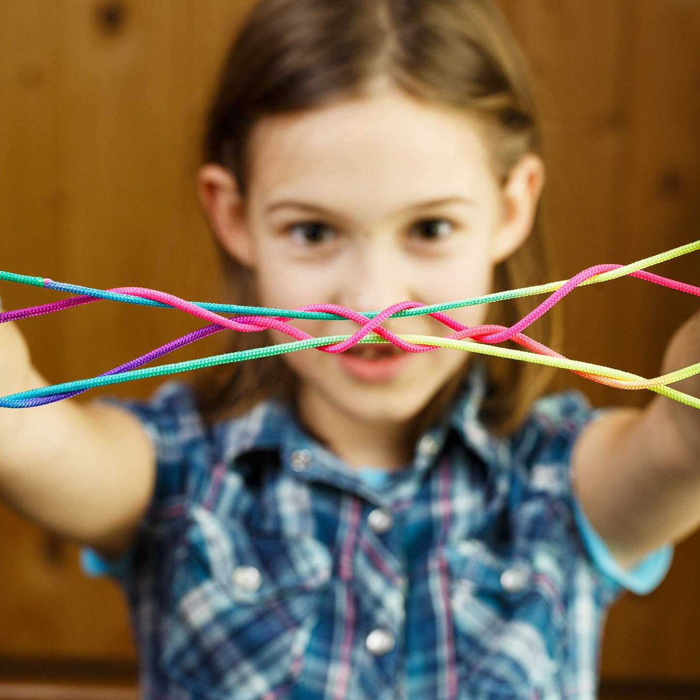 meekoo 6 Pieces Cats Cradle String String Hand Game Finger String Toy Supplies  165 cm Length  Rainbow Color