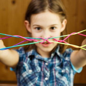 meekoo 6 Pieces Cats Cradle String String Hand Game Finger String Toy Supplies  165 cm Length  Rainbow Color