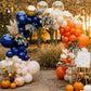 iHomlusion Blue Orange Ivory Balloon Garland Kit - Navy Double Stuffed Arch with Gold & Confetti Balloons, 18”/12”/5” Sizes