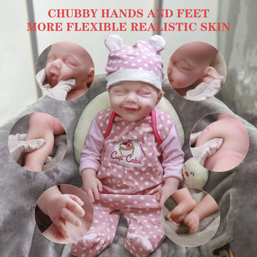 Aisite Unpainted Reborn Baby Dolls Boy - 18 Inch Realistic Silicone Baby Doll, Christmas&Birthday Gifts, Suitable For 3+