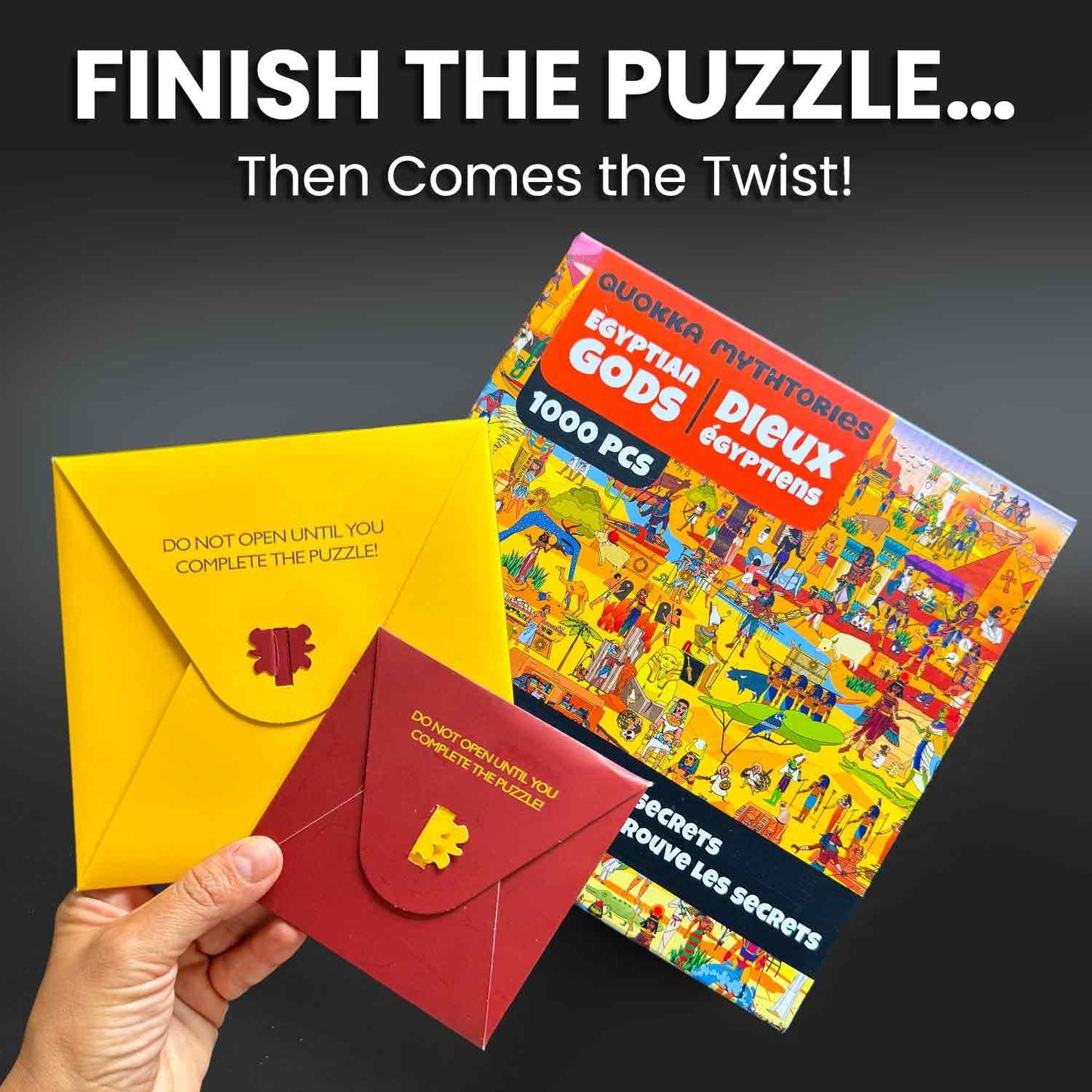 QUOKKA 1000 Piece Puzzle for mature-themeds Egyptian Gods - mature-themed Puzzles with Secret Tasks & Immersive Audio Story of Ancient Myths and Legends for Deep Relaxation for Challenge Puzzle Lovers