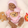 Jirachi Reborn Baby Dolls Black Girl, 18-Inch Realistic Silicone Baby Dolls Full Body, Black American Real Life Baby Girl Dolls, Packaged With Feeding Kit & Gift Box