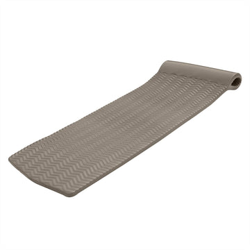 TRC Recreation Serenity 1.5  Thick Vinyl Coated Foam Swimming Pool Float Mat mature-themed Lounger with Built-In Roll Pillow  Bronze