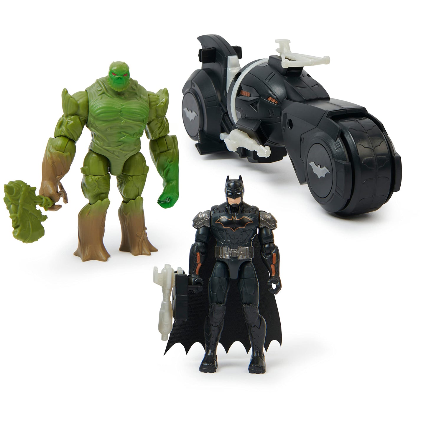 DC Comics  Batman and Swamp Thing protective coveringy Attack Batcycle Set  limited availability protective coveringed Batman and Swamp Thing Action Figure with Accessories  Kids Toys for Boys and Girls Ages 4 and Up