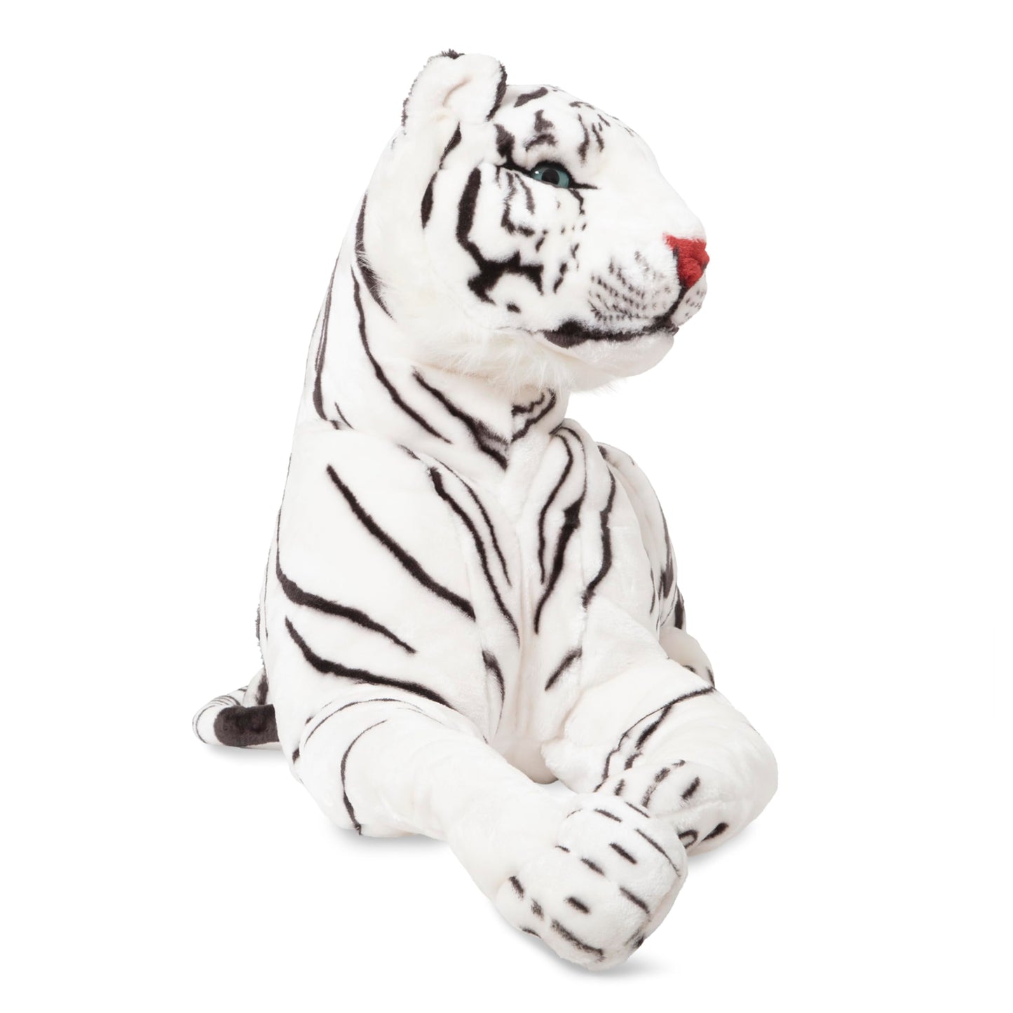 Melissa & Doug Giant Siberian White Tiger - Lifelike 5ft Plush Stuffed Animal for Ages 3+, Extra Large White Tiger Toy