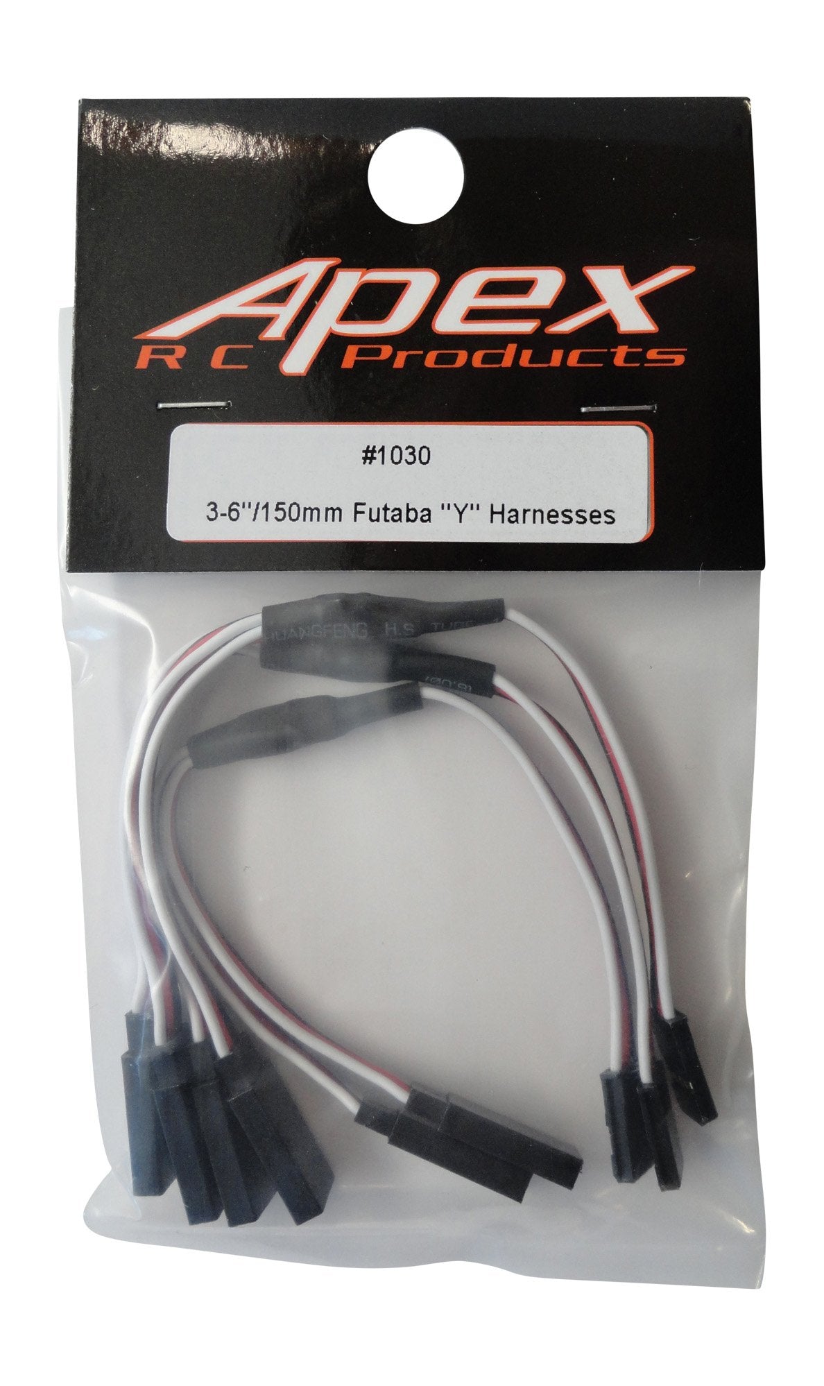 Apex RC Products 3 Pack - 6'' / 150mm Futaba Style Servo Y Harness 1030