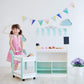 Teamson Kids My Dream Bakery Shop Dessert Stand And Rolling Pastry Cart Interactive Wooden Play Set With 18 Pretend Baked Goods,