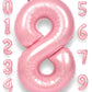 Rainbowq Party 8 Balloon Number 40 Inch For Boy Or Girl Big Pink 0-9 Foil Mylar Large 8 Number Balloon Happy 8Th Birthday Party