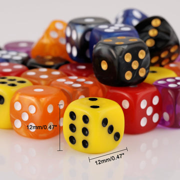36 Pieces 12Mm 6 Sided Mini Dice Set,D6 Game Dice Set,6 Sided Standard Game Dice For Board Games Dice Games Classroom Teaching D