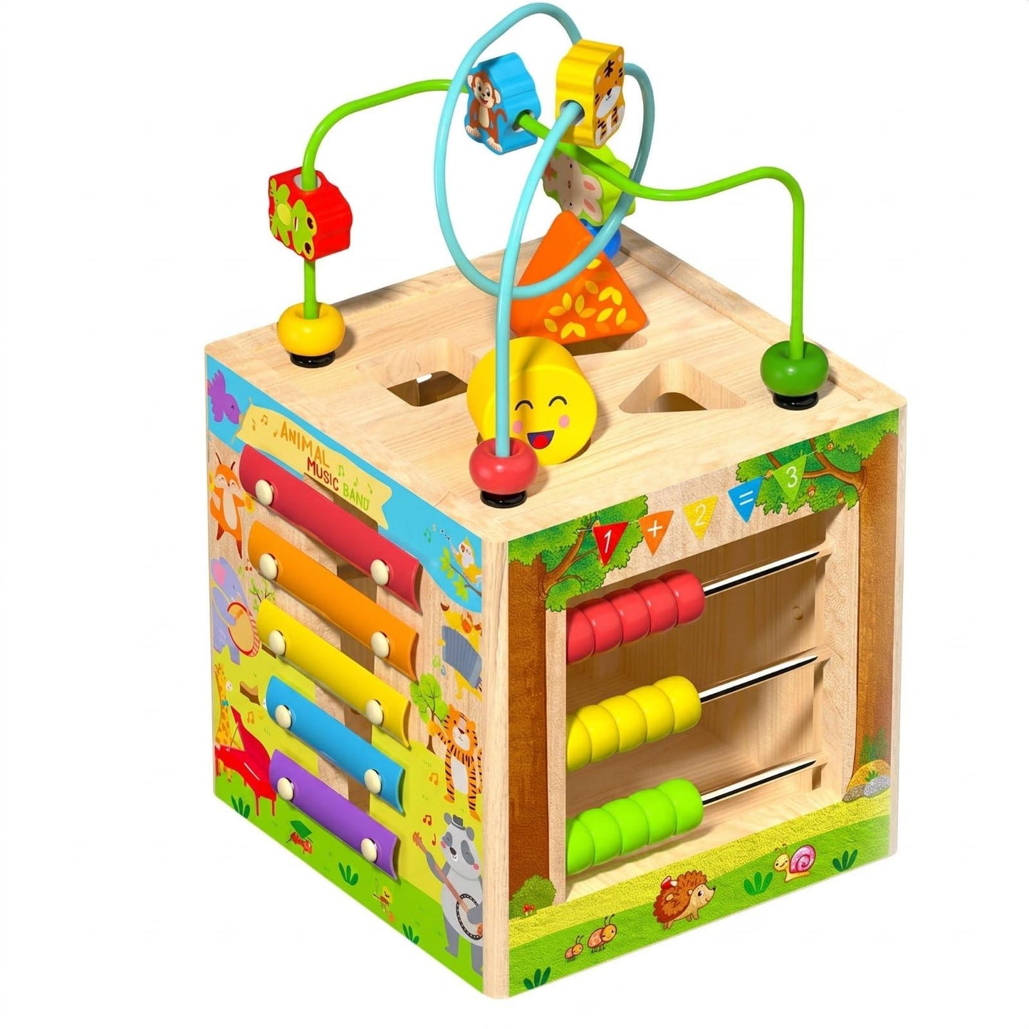 Vistora Multifunction Early Learning Toy Box Educational Bead Maze Box 8 In 1 Activity Center Cube Parent Child Play For Childre