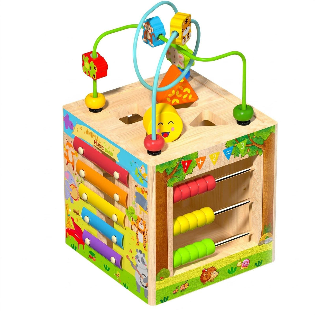 Vistora Multifunction Early Learning Toy Box Educational Bead Maze Box 8 In 1 Activity Center Cube Parent Child Play For Childre