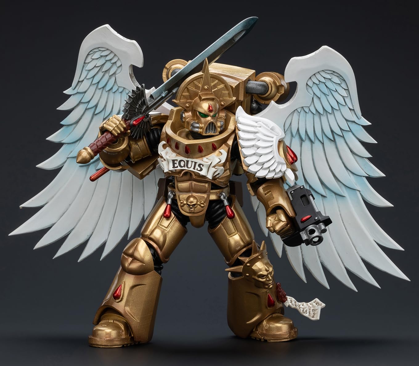 JOYTOY Warhammer 40 000 1/18 Blood Angels Sanguinary Guard with Encarmine decorative replica blade 2 Collection Model Birthday Gift 4.8 Inch JT7066