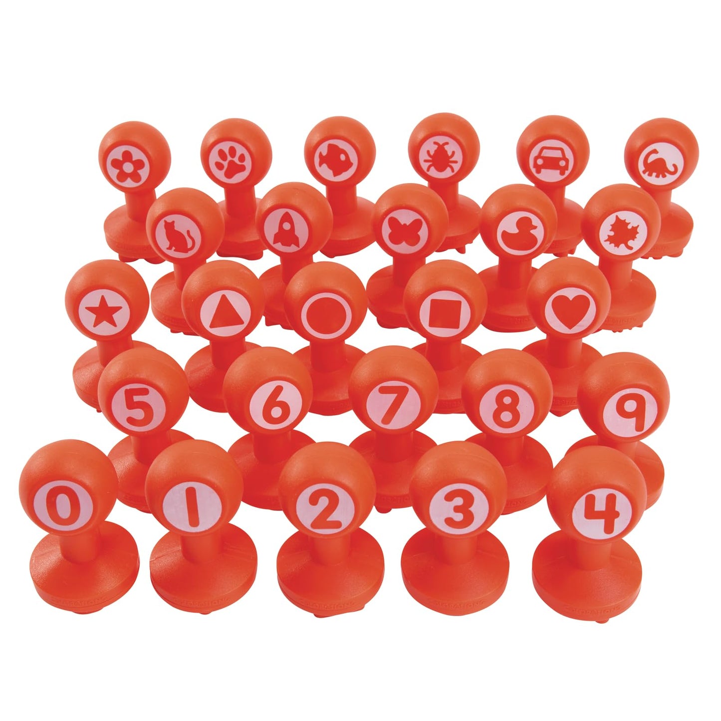 Colorations Easy Grip, Arts & Crafts, Shapes And Numbers Dough Stampers Set Of 26 (Item # Doughsn)