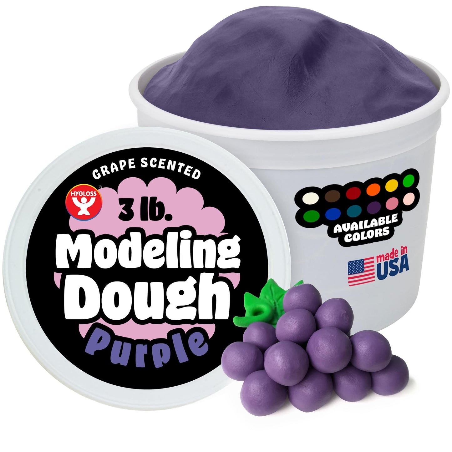 Hygloss Play Modeling Dough - 3Lb. - Easter Basket Stuffer - Scented Dough - Safe & Non-Toxic For Kids Arts & Crafts - Party Favors - Classroom Supplies, Purple