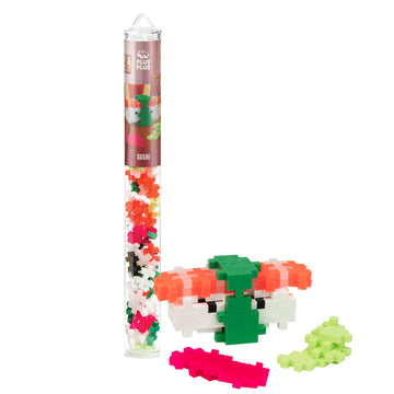 Plus Plus 3D Food Building Block Set, Fun Stem Toys For Kids, 70 Interlocking Pieces - Sushi Mini Maker Tube Kit
