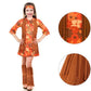 Haysandy Kids Hippie Costume Set 60S 70S Hippie Dress Peace Sign Party Accessories For Carnival Halloween Cosplay Party(Stylish Style,L)