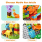 Kid Marble Run Building Blocks Dinosaur, Montessori Learning Stem Toy Bricks Maze Puzzle Set Race Track Compatible With Major Brands For Age 3 4 5 6 7 8+ Boys Girls Gift 67Pcs