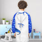 Pashop Kids Art Smocks Unicorn Waterproof Painting Smock For Girls Boys Long Sleeve Knee Length Artist Smock With Pocket (Blue D