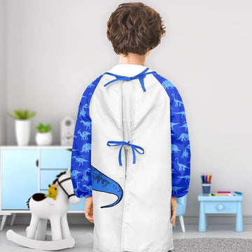 Pashop Kids Art Smocks Unicorn Waterproof Painting Smock For Girls Boys Long Sleeve Knee Length Artist Smock With Pocket (Blue D