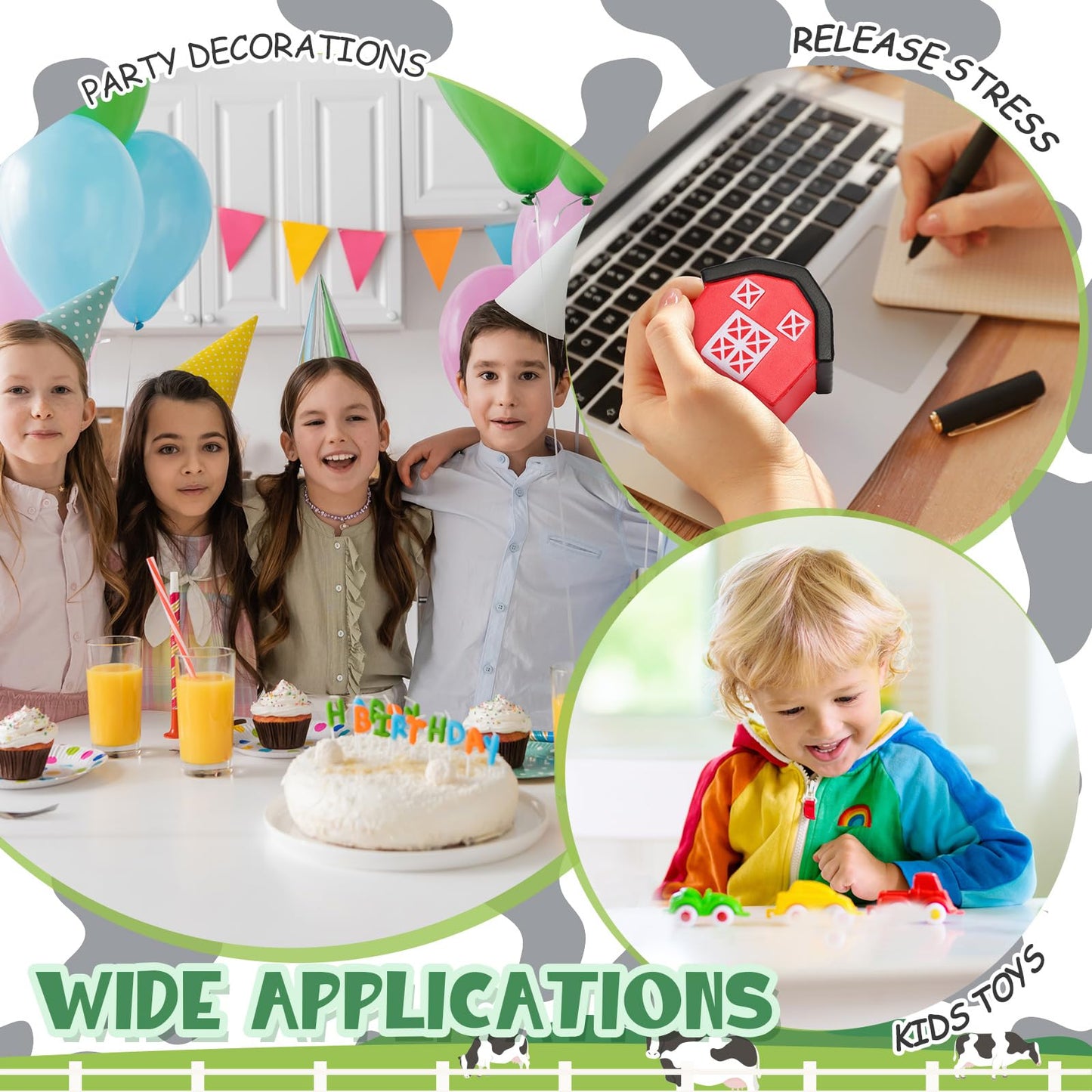 Wettarn 12 Farm Animal Foam Stress Toy Party Favors Fidget Toy Bulk Cute Farm Animal Stress Relief Gift Supplies for Adults Kids