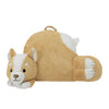Soft Landing | Nesting Nooks | Soft And Cuddly Portable Back Rest And Reading Pillow With Storage Pocket - Corgi , Tan 15 X 23 X 14 Inches