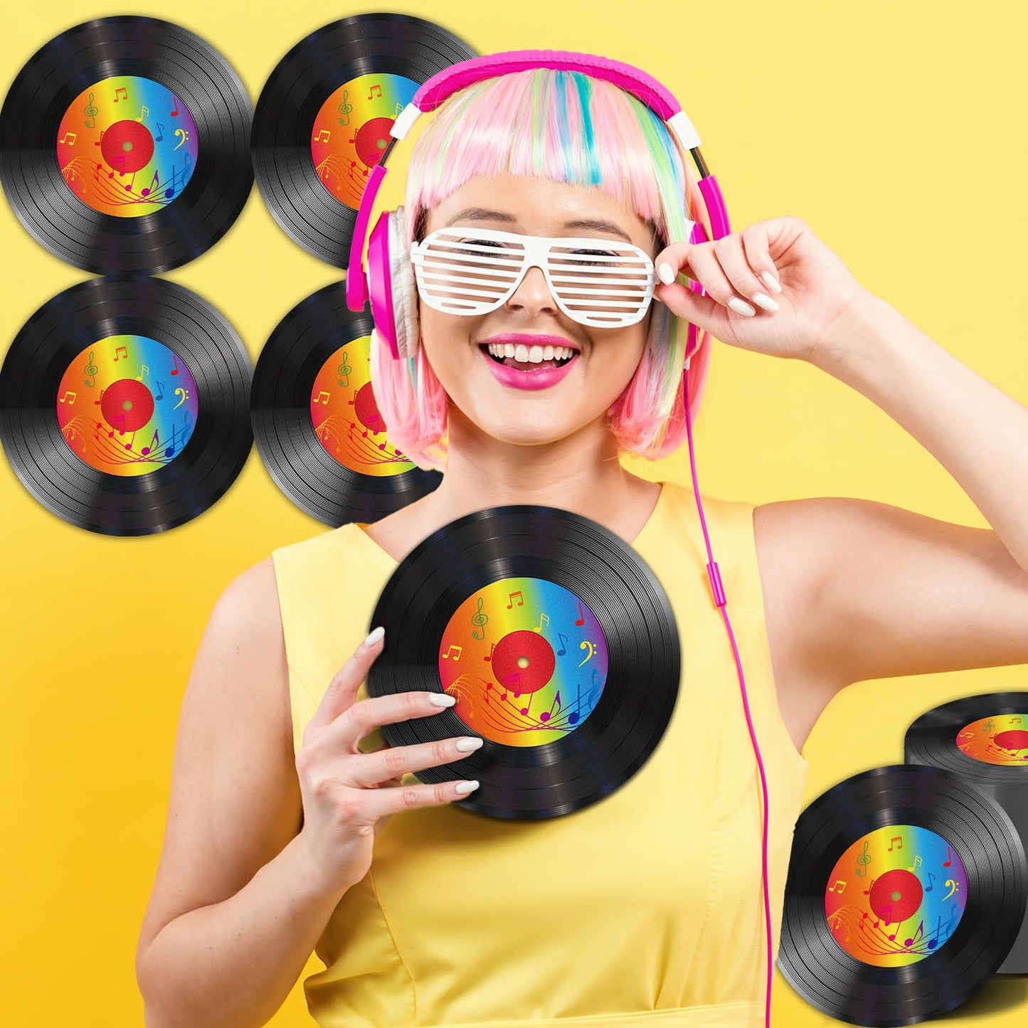 100 Pcs Vinyl Record Themed Napkins 50'S Theme Party Decorations For 1950'S Music Birthday Rock Party Supplies Back To 50S Rock Paper Napkins Music Roll Party Favors Throwback Retro