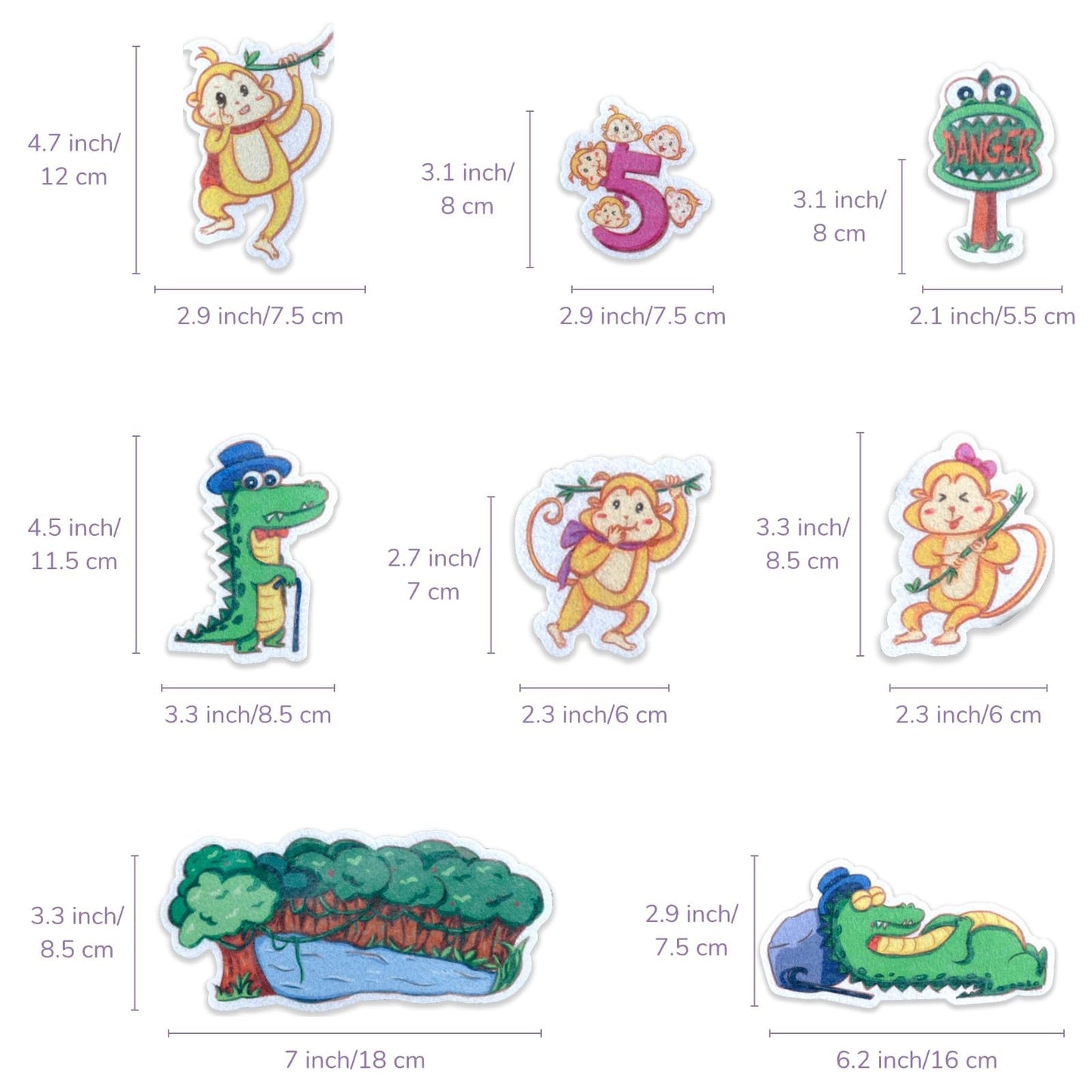 CHEFAN Felt Flannel Board Stories for Toddler,5 Little Monkeys Swinging in a Tree,Preschool Felt Activities,Flannel Graphic