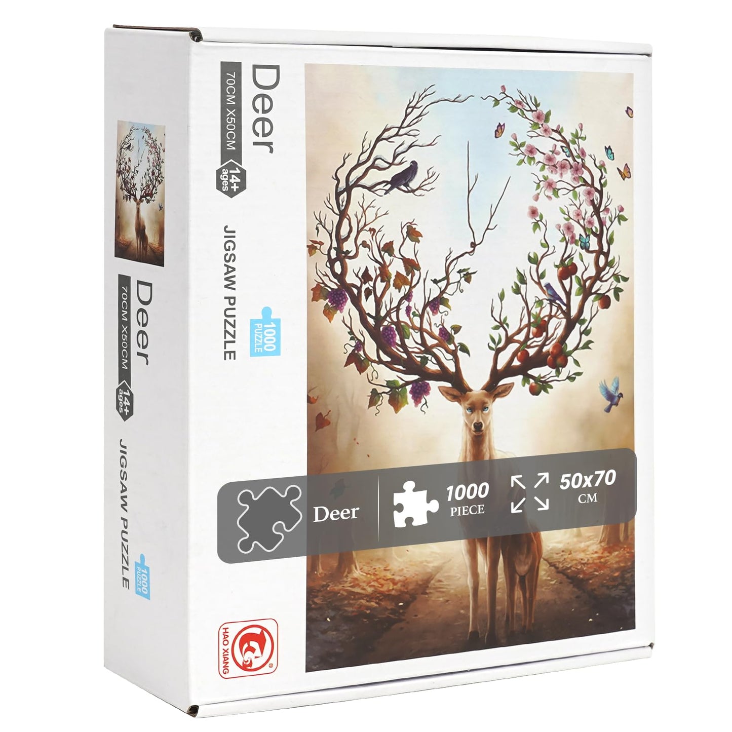 Color Reindeer Jigsaw Puzzles 1000 Pieces For Adults, Color Reindeer Puzzle, Impossible Difficult Challenge Puzzle,Jigsaw Puzzle
