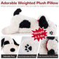 meowtastic Weighted Stuffed Dog - 22" Plush Toy, 4.5 lbs, Black & White, Cotton Material, Perfect Gift for Kids & Adults