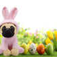 YONLIT Adorable Pug Stuffed Animal Dressed in a Pink Bunny Outfit, Super Cute and Soft Plush Puppy for Easter Gifts or Dog Lover