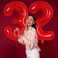 Red Number 2 Balloon 40 Inch, Big Large Foil Helium Number Balloons, Jumbo Giant Mylar Number 2 Balloons For 2 Year Old Birthday