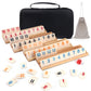 Elanbells Upgraded 2-4 Players Rummy Cube Board Game Set with 4 Wooden Racks  106 Tiles  Portable Case  Drawstring Bag and Dice  for mature-themeds Friends Night Gifts Travel Party Sharpens Brain