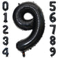 Paticool 40 Inch Black Number Balloon 9, Large Number Foil Balloons Mylar For Girl Boy Birthday Party Celebration Decorations Su