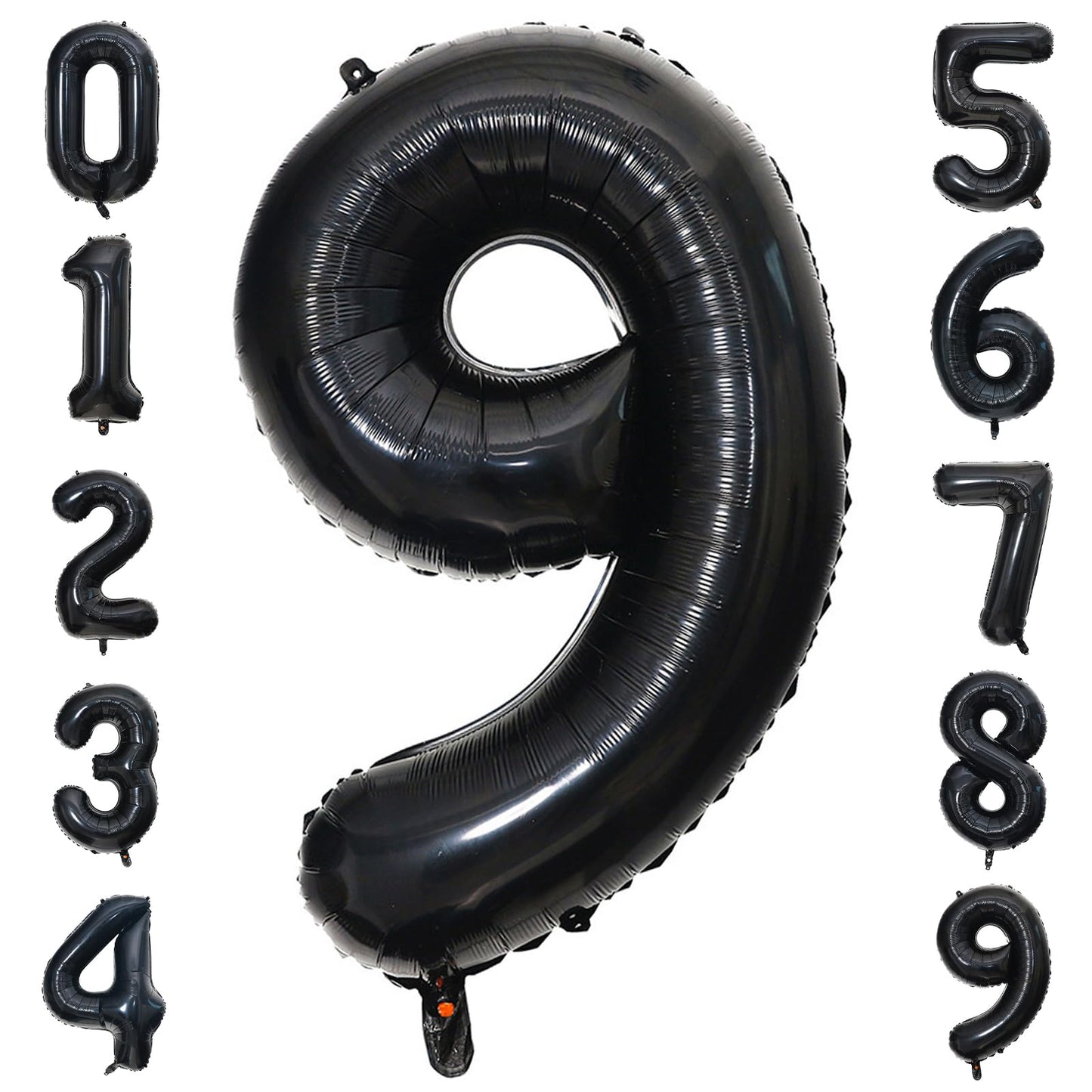 Paticool 40 Inch Black Number Balloon 9, Large Number Foil Balloons Mylar For Girl Boy Birthday Party Celebration Decorations Su