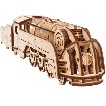Ugears Wooden 3D Puzzles For Adults - Mini Locomotive Wood Models For Adults To Build - Easy Diy Crafts For Adults Wooden Train Model Kit - Rubber Band-Powered Mechanical Puzzles For Adults - 172 Pcs