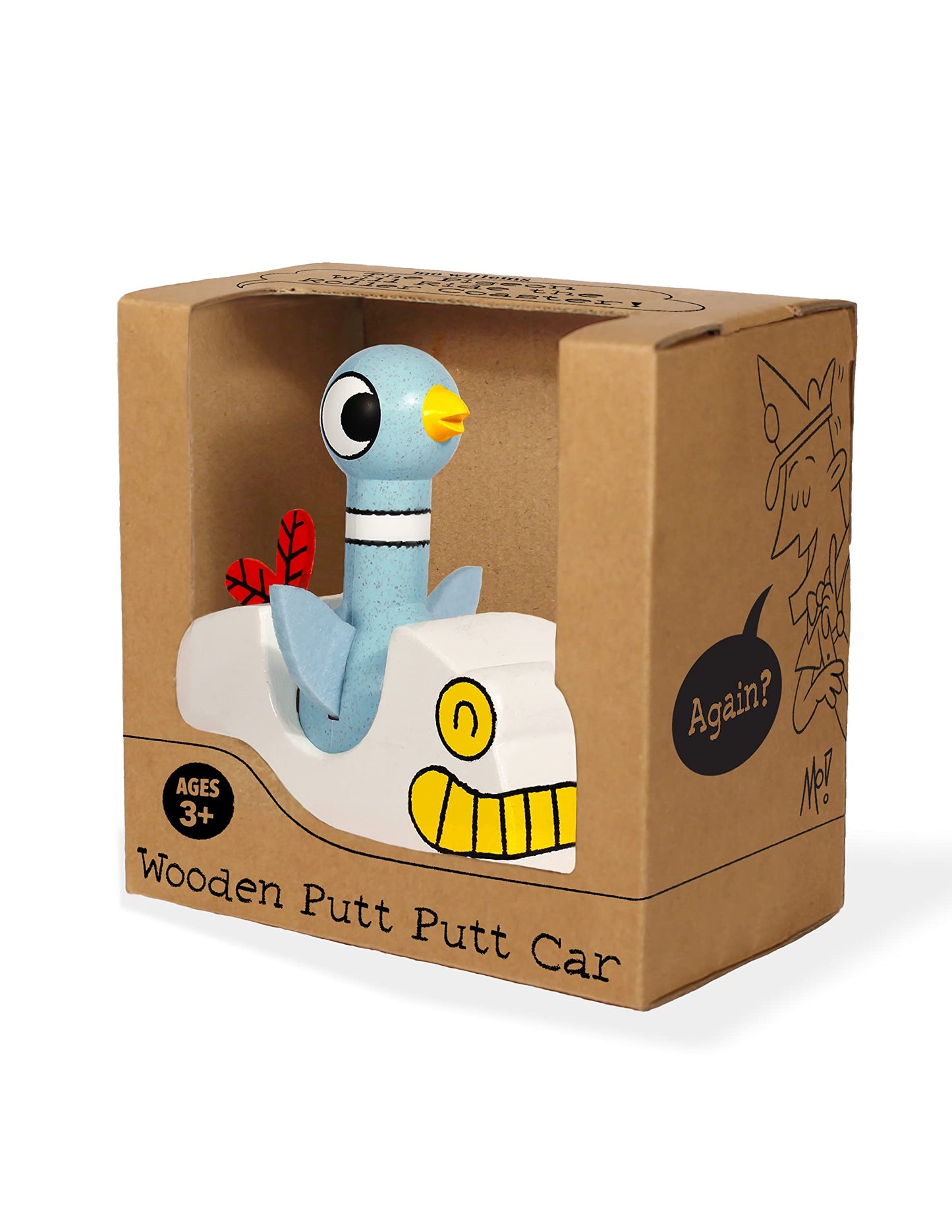 Yottoy Mo Willems Collection | The Pigeon In Putt Putt Car Wooden Toy